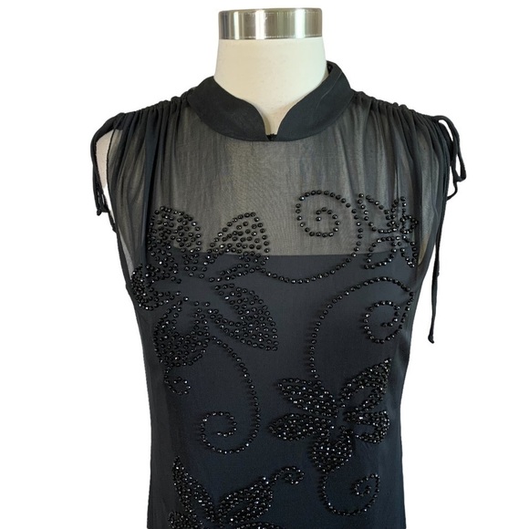 CDC Vintage Size 14 Black Beaded Formal Party Dress - Picture 9 of 9